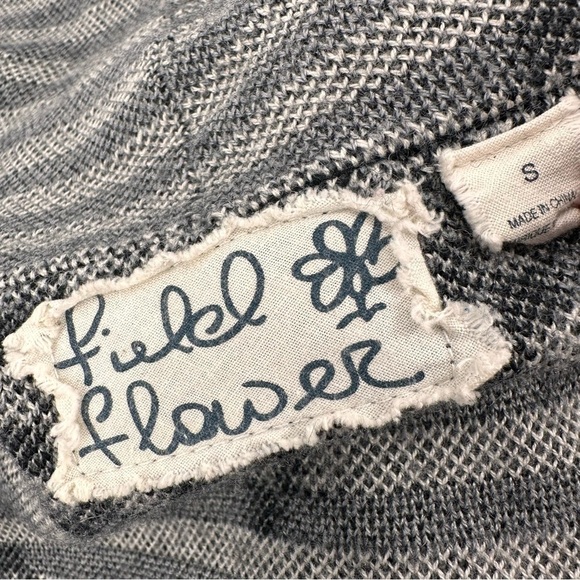 Anthropologie Field & Flower Chevron Striped Hooded Sweater Size Small NO BELT - Picture 3 of 6